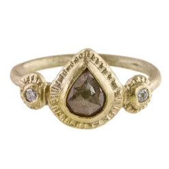 Tomfoolery 14 Carat Gold & Three Stone Diamond Ring Online
