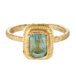 Tomfoolery ‘A Love Begun By The Ocean’ Ring with Aquamarine & 14ct Yellow Gold Hot