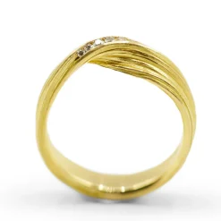 Tomfoolery Absolu ‘Fold’ Yellow Gold & Diamond Ring Clearance