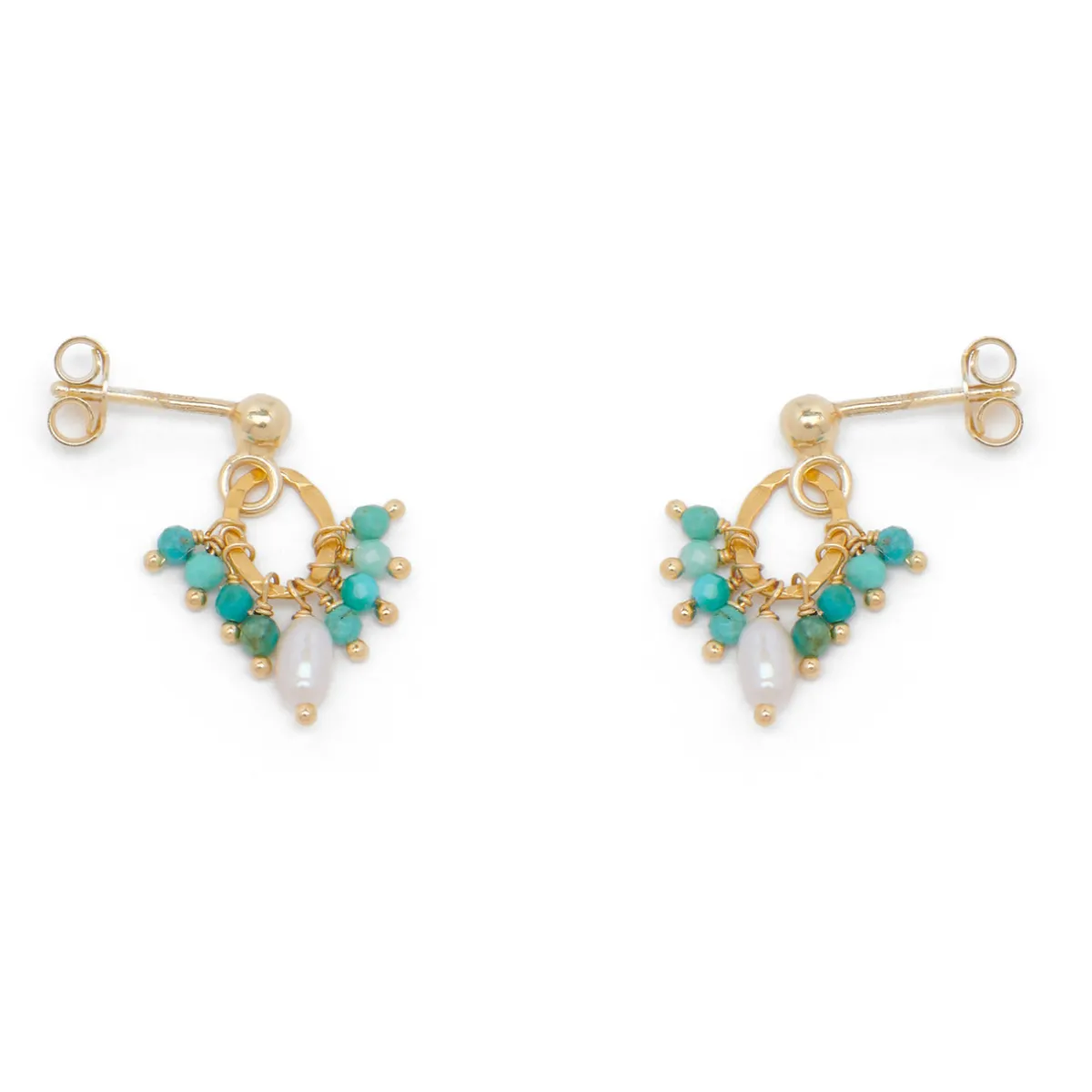 Tomfoolery Acqua Dolce Turquoise & Tourmaline Drop Earrings Clearance