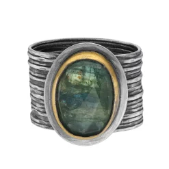 Tomfoolery Adjustable Wide Ribbed Kyanite Band Online