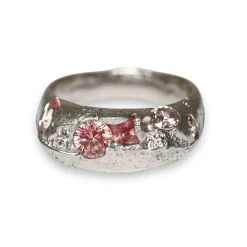 Tomfoolery Alex Pewter Signet Ring in Pink Online