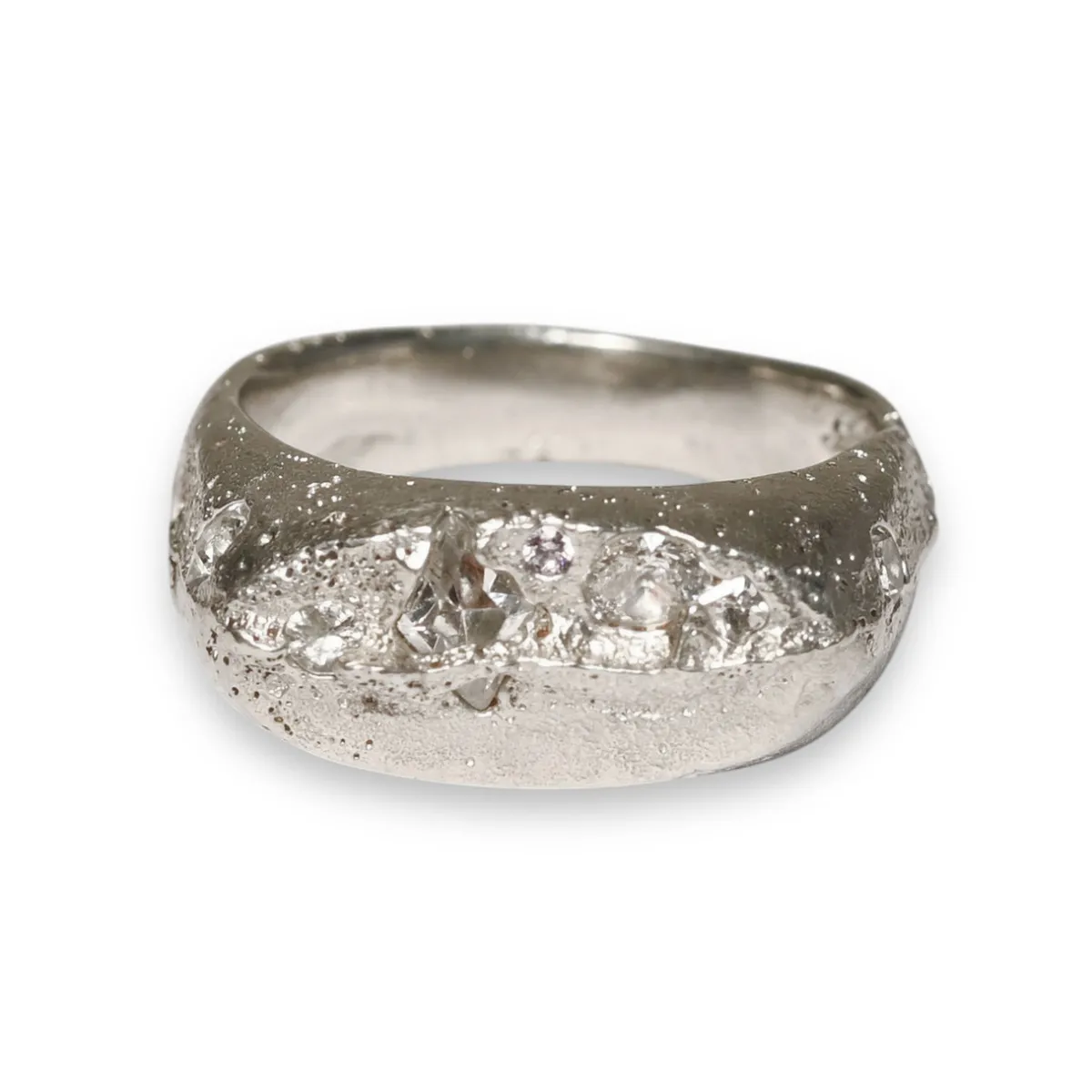 Tomfoolery Alex Pewter Signet Ring in White Fashion
