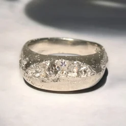 Tomfoolery Alex Pewter Signet Ring in White Fashion