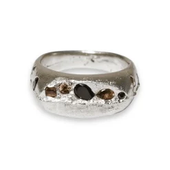 Tomfoolery Alex Pewter Signet Ring in Charcoal Best
