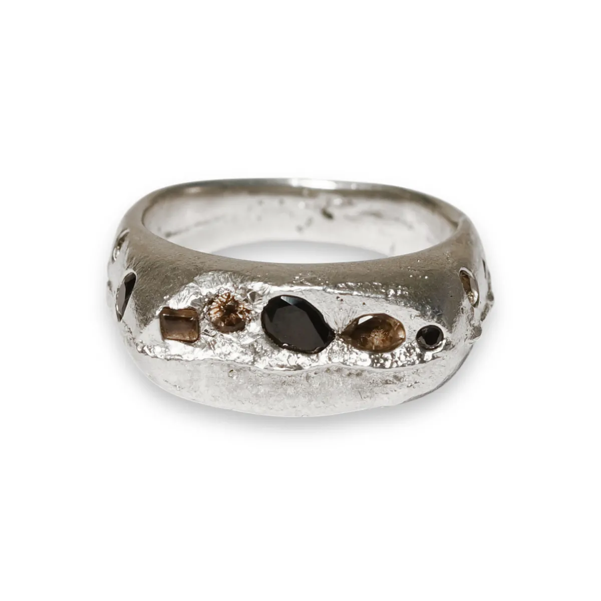 Tomfoolery Alex Pewter Signet Ring in Charcoal Best