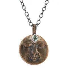 Tomfoolery ‘All That Ever Was’ Rare Tourmaline Moon Face Pendant New