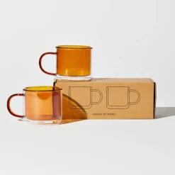 Tomfoolery Amber Glass Double Trouble Cup Set Sale
