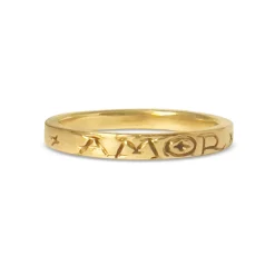 Tomfoolery Amor Fati Engraved Gold Band Hot