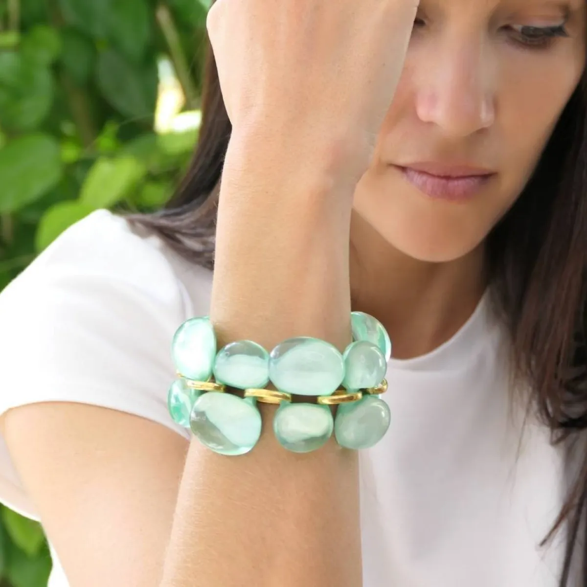 Tomfoolery Andrea Resin Bracelet in Neutral Clearance
