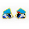 Tomfoolery Andres Brew Recycled Aluminium Studs in Blue Hot