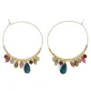 Tomfoolery Anemone Gemstone Hoops Large(Out of Stock) Clearance