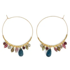 Tomfoolery Anemone Gemstone Hoops Large(Out of Stock) Clearance