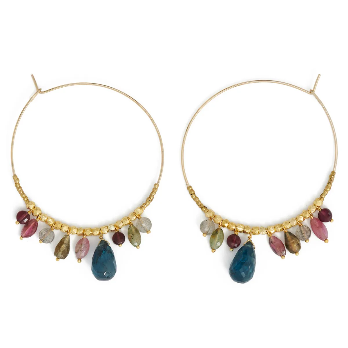 Tomfoolery Anemone Gemstone Hoops Large(Out of Stock) Clearance