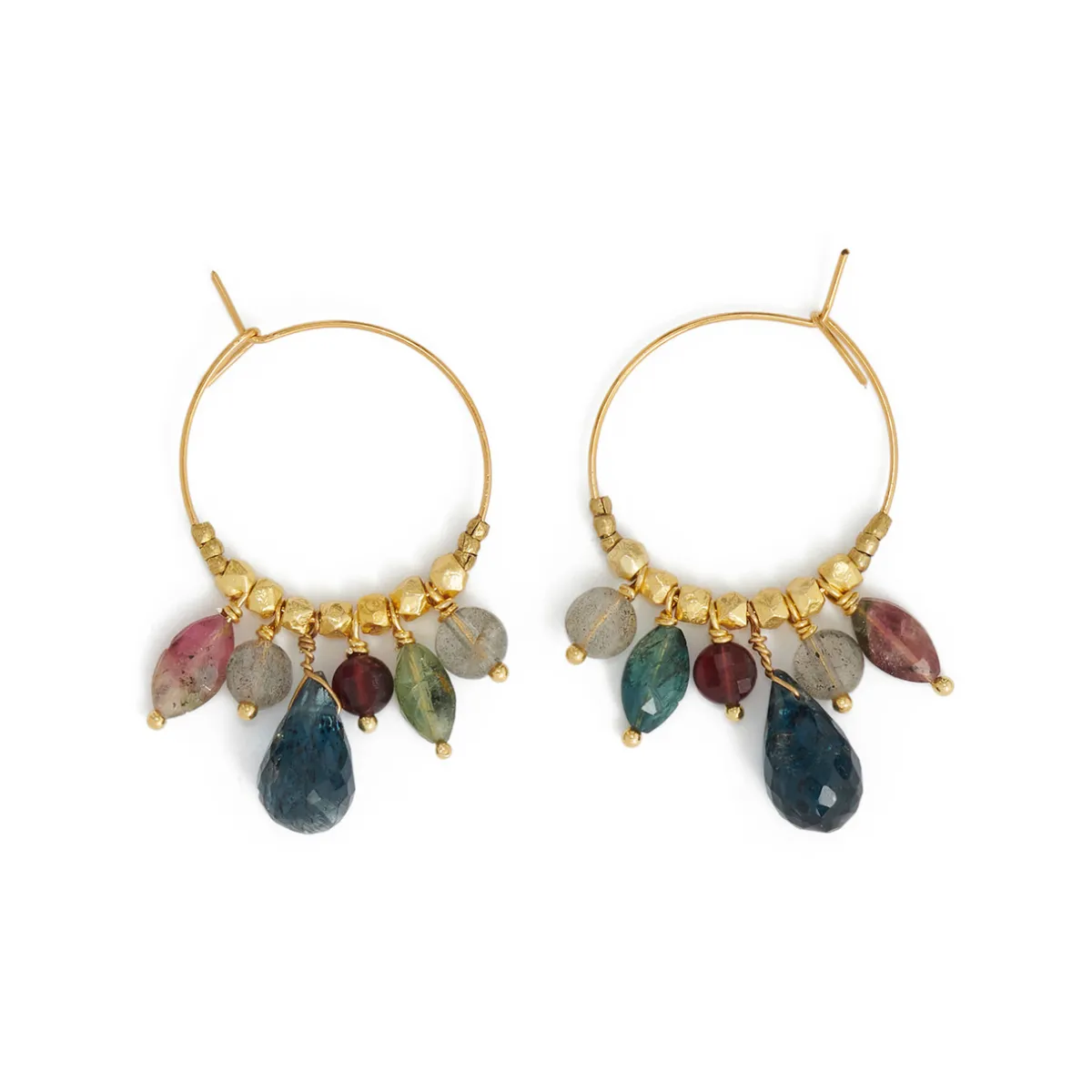 Tomfoolery Anemone Gemstone Hoops Small(Out of Stock) Best