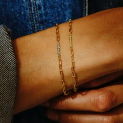 Tomfoolery Apatite Beaded Paperclip Chain Bracelet Outlet