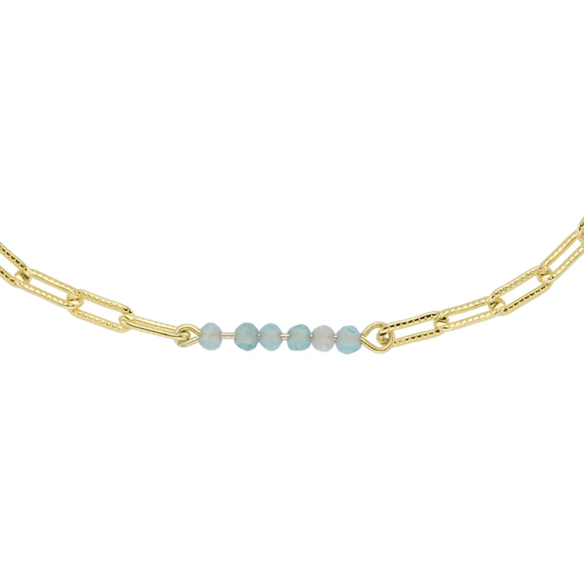Tomfoolery Apatite Beaded Paperclip Chain Bracelet Outlet
