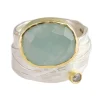 Tomfoolery Aqua & Diamond Wrap Art Ring Best