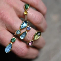 Tomfoolery Aquamarine & Blue Topaz Two Stone Ring Hot
