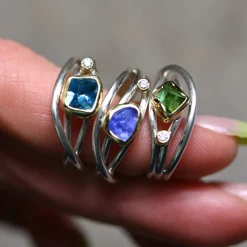 Tomfoolery Aquamarine & Silver Narrow Wrap Ring Fashion