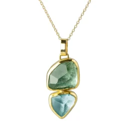 Tomfoolery Aquamarine and Green Amethyst Pendant Outlet