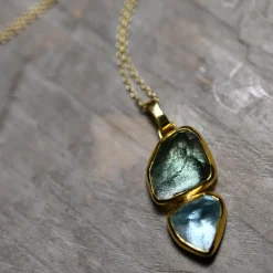 Tomfoolery Aquamarine and Green Amethyst Pendant Outlet