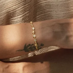 Tomfoolery Ara Gold & White Sapphire Bracelet Fashion