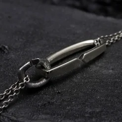 Tomfoolery Arkaika Silver Lock Chain Necklace Hot