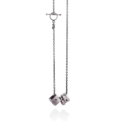 Tomfoolery Arkaika Small Oxidised Silver Cube Choker New