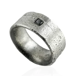 Tomfoolery Arkaika Wide Oxidised Silver Band Outlet
