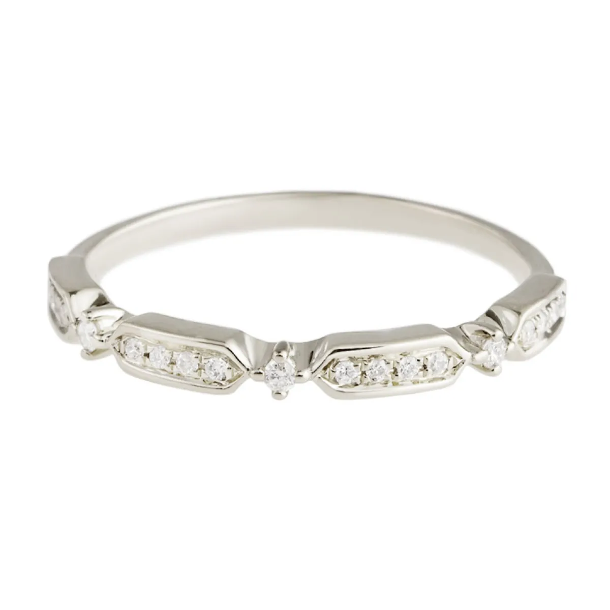 Tomfoolery Art Deco Diamond Half Eternity Ring Discount