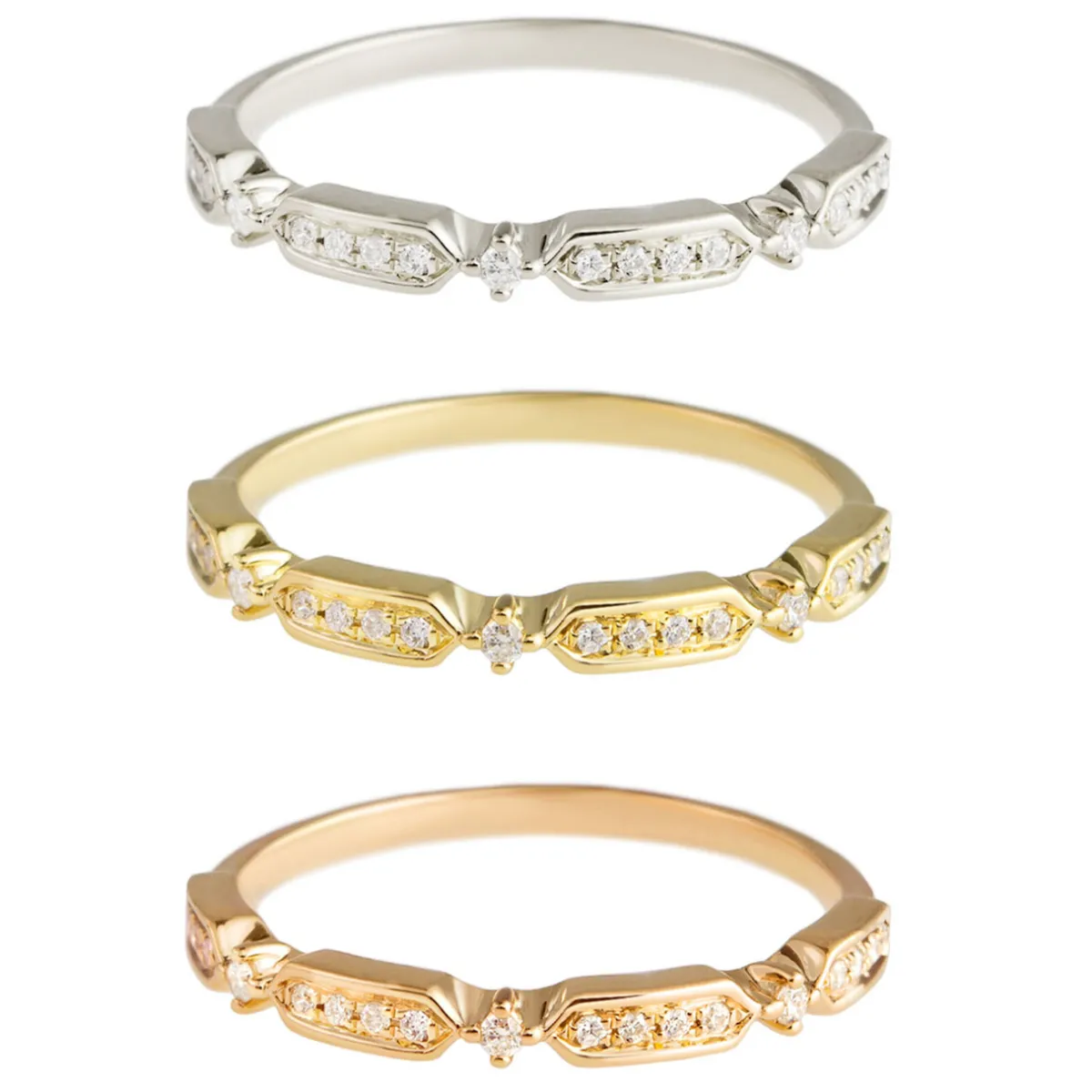 Tomfoolery Art Deco Diamond Half Eternity Ring Discount