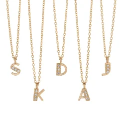 Tomfoolery Art Deco Diamond Letter Necklace Fashion