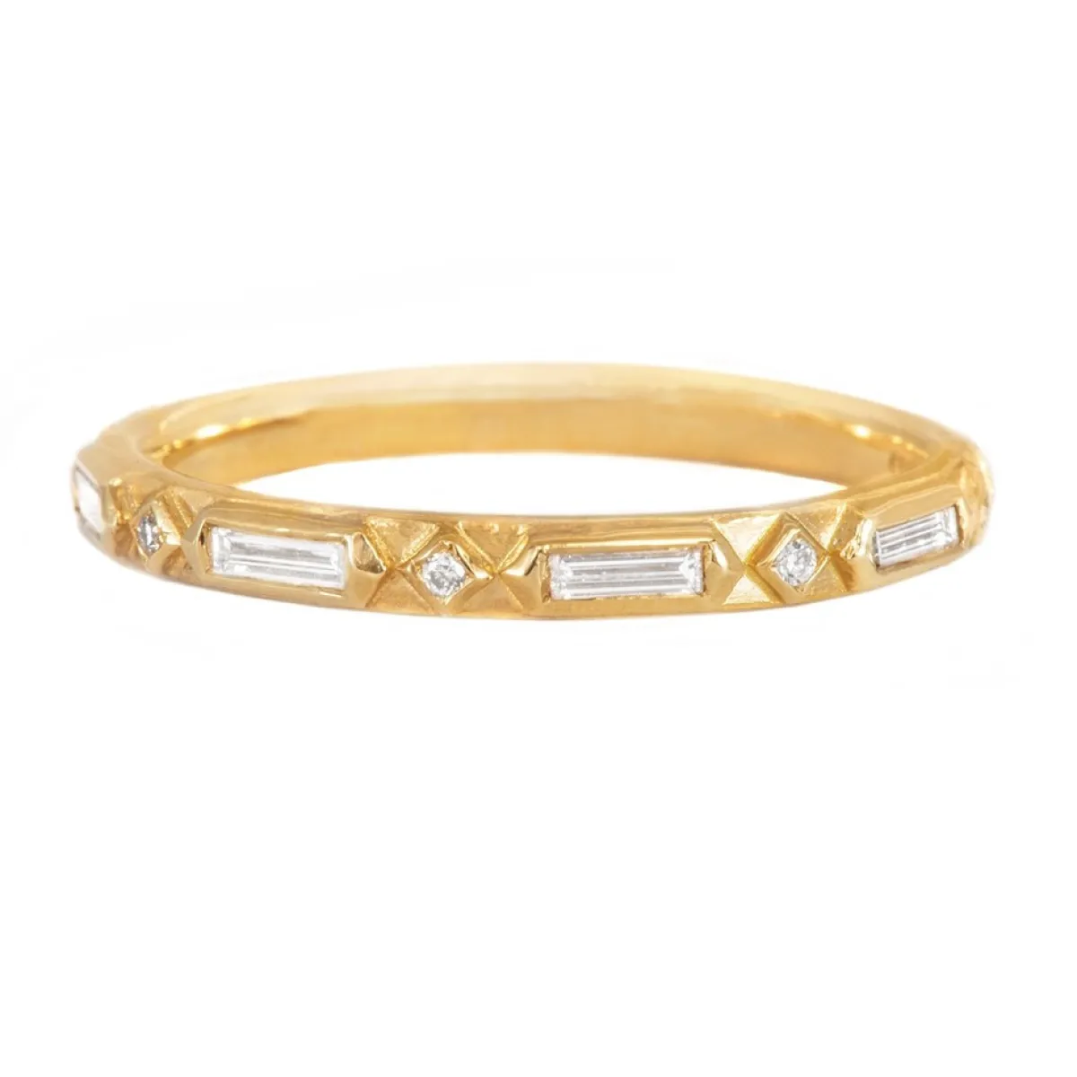 Tomfoolery Art Deco Diamond Wedding Band New