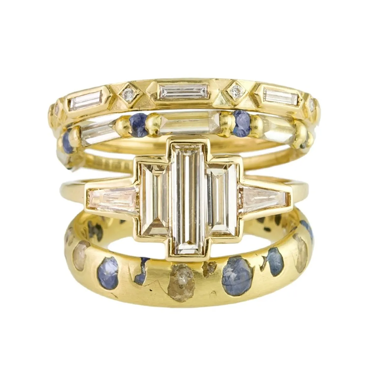 Tomfoolery Art Deco Diamond Wedding Band New