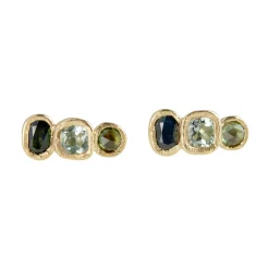 Tomfoolery Asimmetrica 3 Stone Earrings New