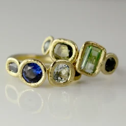 Tomfoolery Asimmetrica 4 Stone Ring Blue Clearance