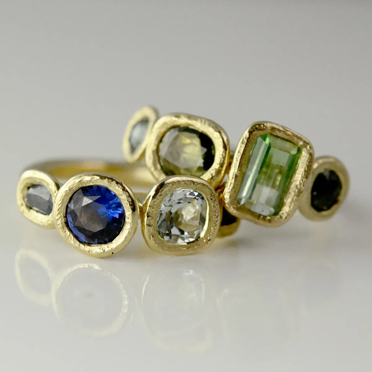 Tomfoolery Asimmetrica 4 Stone Ring Blue Clearance
