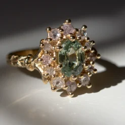 Tomfoolery Aster Pale Sapphire Halo Ring Online