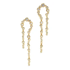 Tomfoolery Asterales Gold Arched Long Earrings Best