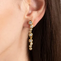 Tomfoolery Asterales Short Gold Cascading Earrings Discount