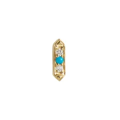 Tomfoolery Astra Didi Hexa Turquoise & Diamond Stud New
