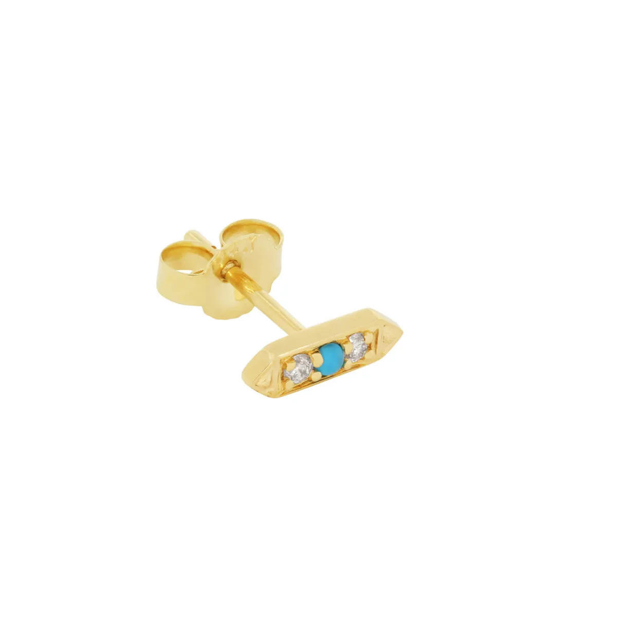 Tomfoolery Astra Didi Hexa Turquoise & Diamond Stud New