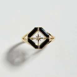 Tomfoolery Astra Journey Black Spinel Ring Fashion