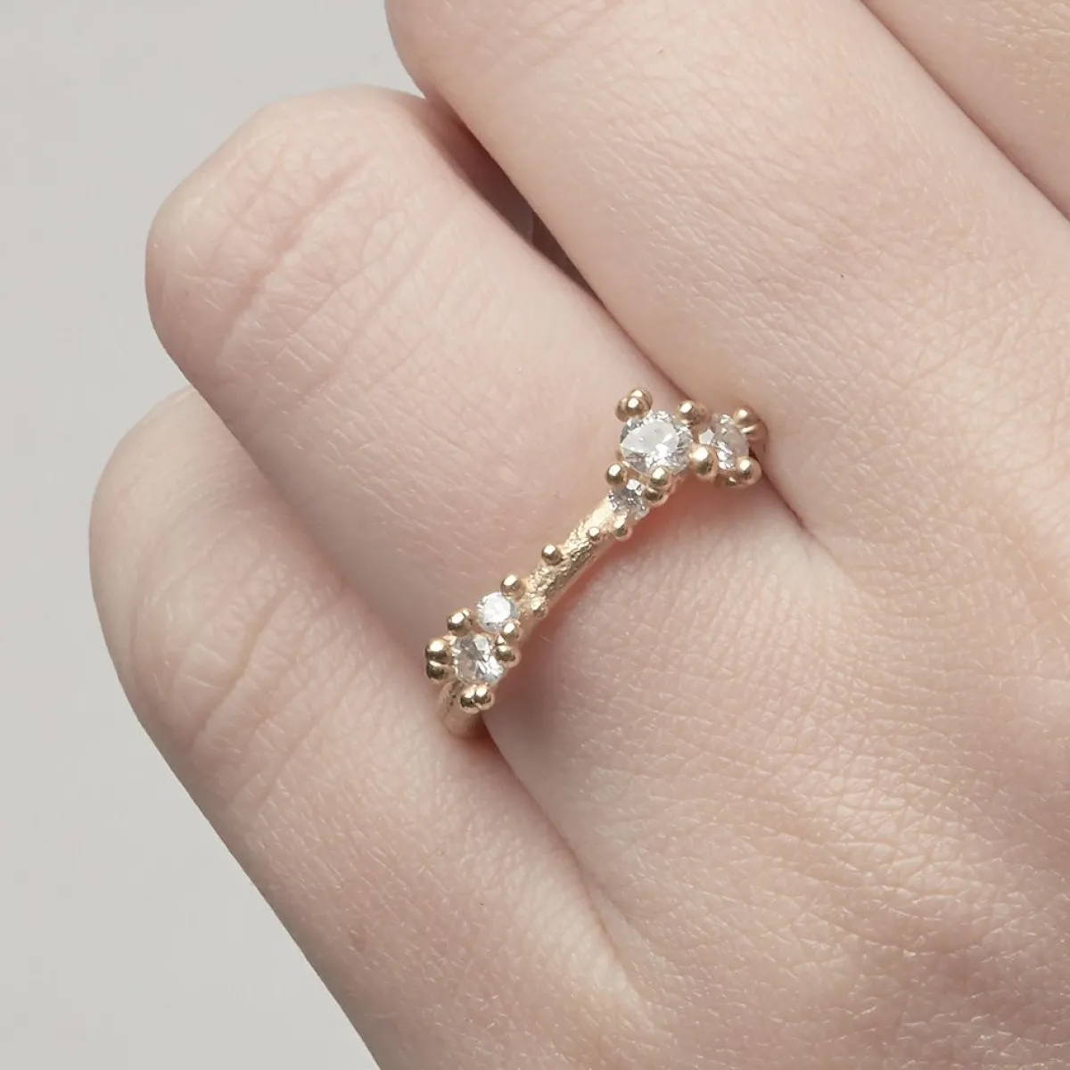 Tomfoolery Asymmetric Diamond Encrusted Band Fashion