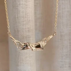 Tomfoolery Athena Gold Asymmetric Textured Pendant Best