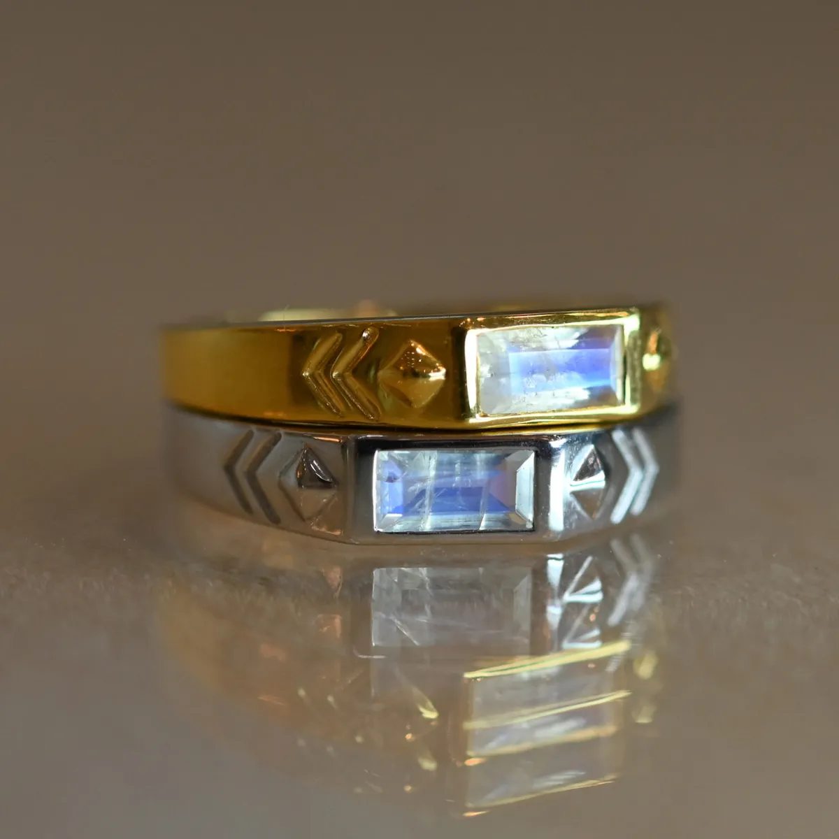 Tomfoolery AURA Baguette Gem Silver Ring Online