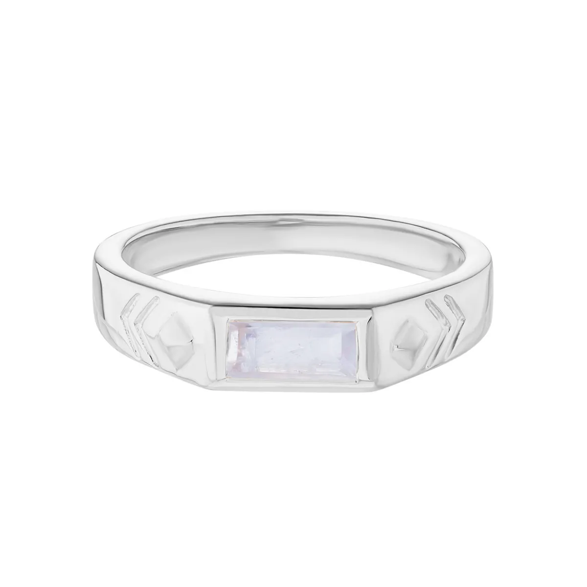 Tomfoolery AURA Baguette Gem Silver Ring Online