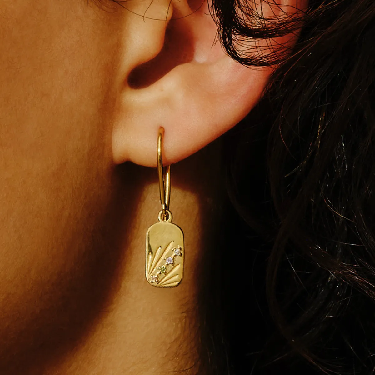 Tomfoolery AURA Gold Ray Drop Earrings Outlet