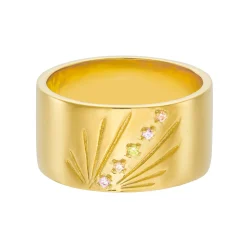 Tomfoolery AURA Gold Ray 10mm Wide Band Hot